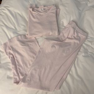 Lake pink and white stripedlong set pajamas, like new.
